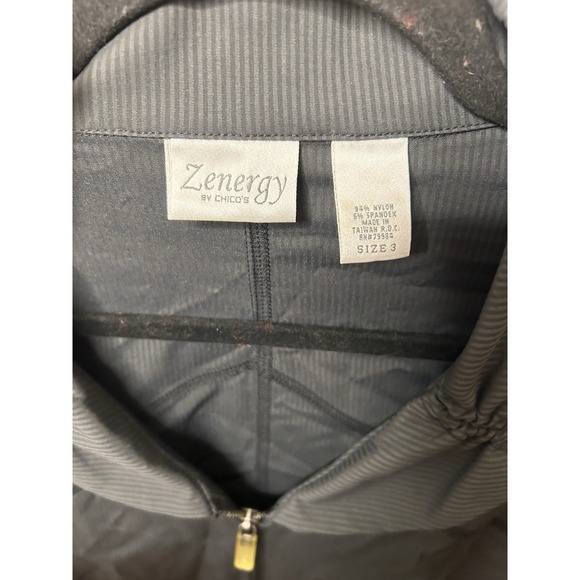 Zenergy Chico's Black Zip Jacket Athleisure Lightweight Long Sleeve Size 3 - Picture 9 of 9
